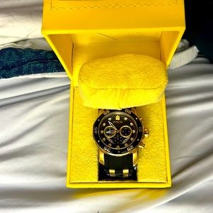 Men’s Invicta Watch - black & gold, never been worn